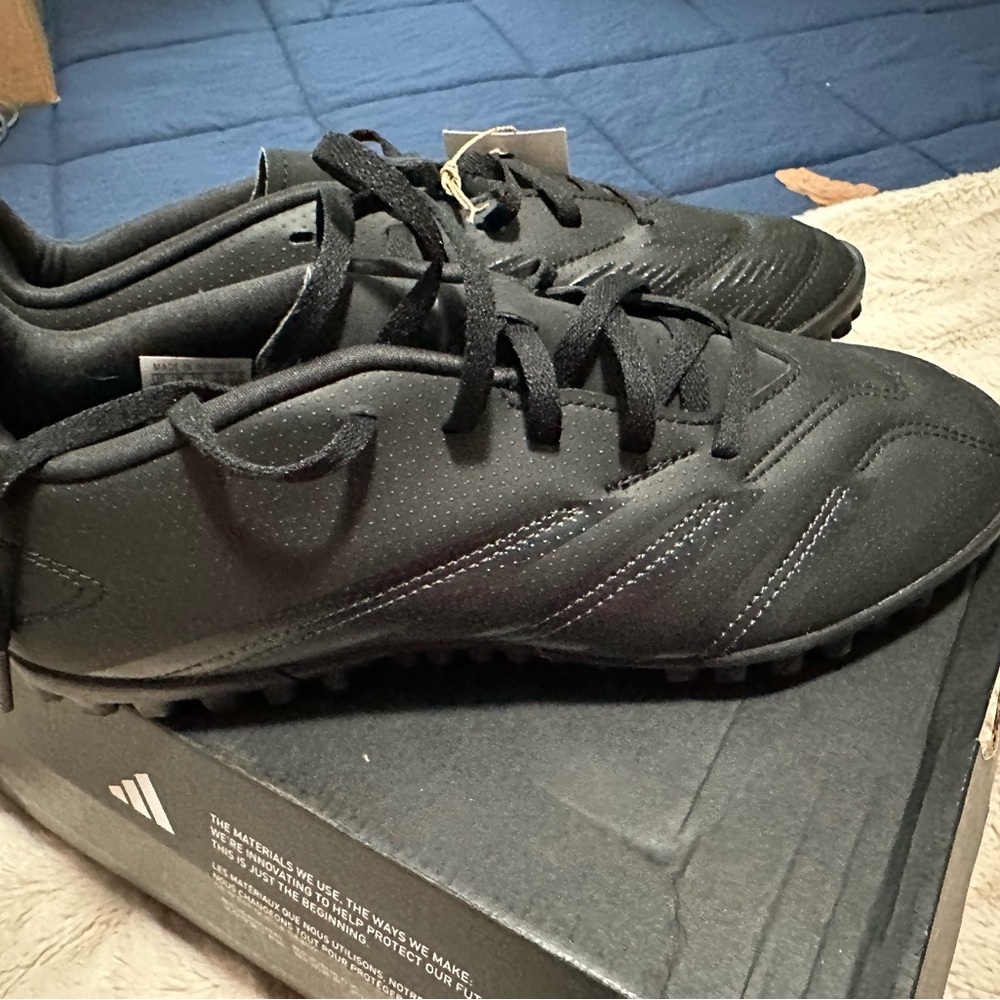 adidas Black soccer football Athletic Shoes